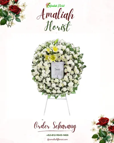 Krans Bunga Duka Cita di Kebon Bawang